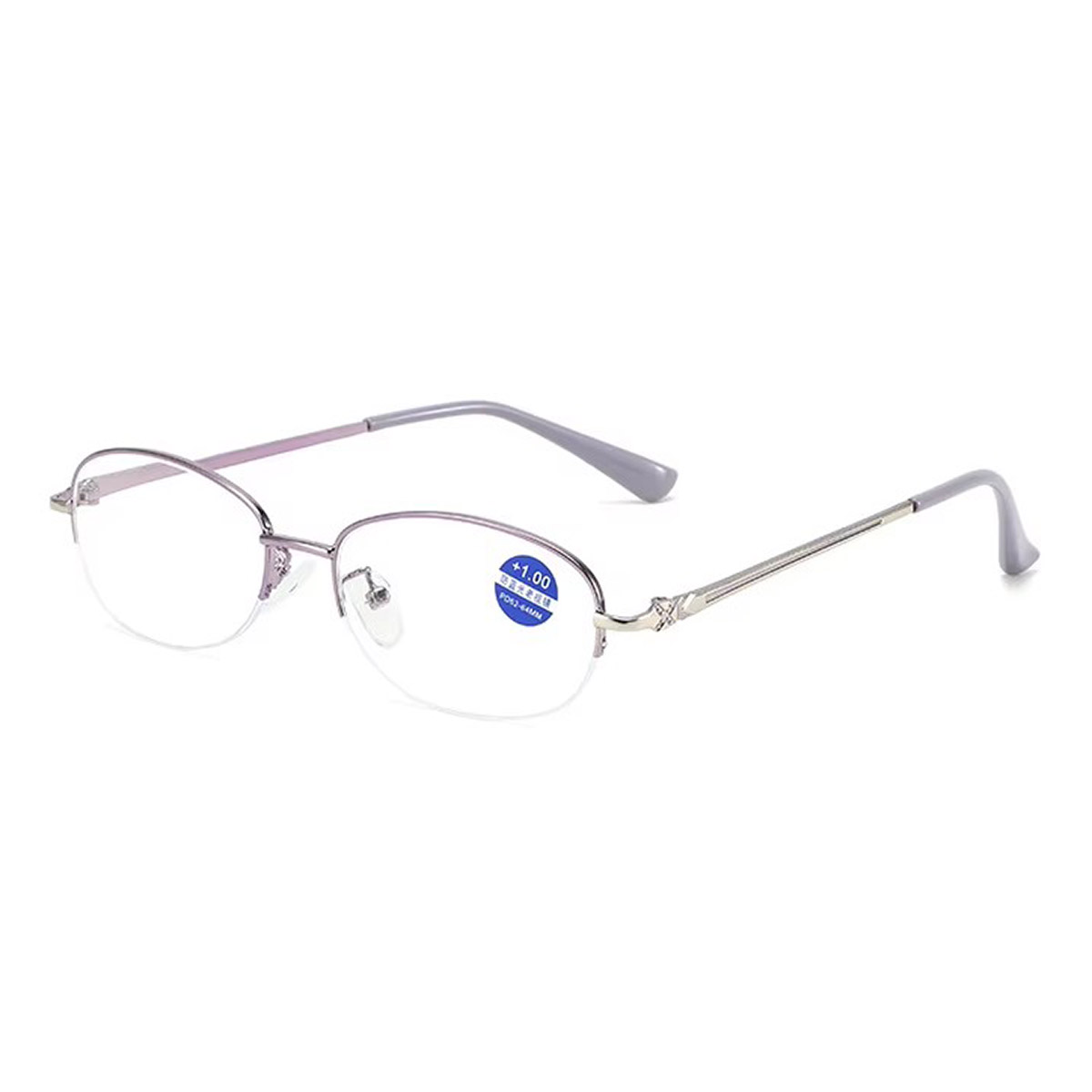 ハーフフレーム メタル エレガントな女性用累進多焦点老眼鏡