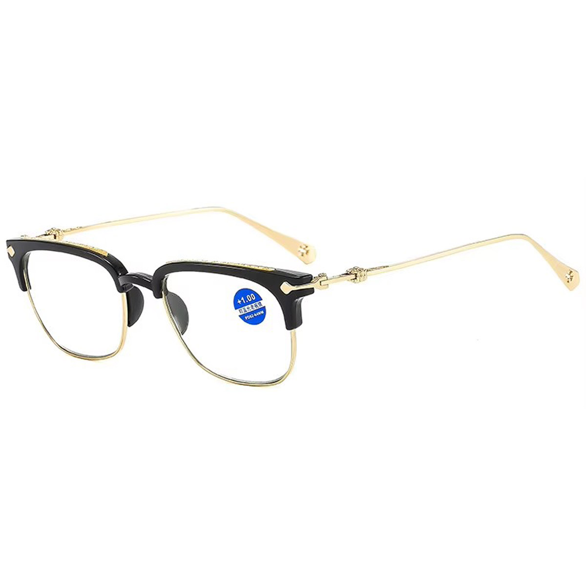 フルフレーム チタン ビジネス メンズ ブルーライトカット老眼鏡