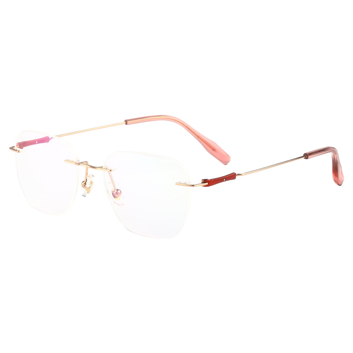 女性用メタルフレームレス弾性ヒンジ超軽量老眼鏡
